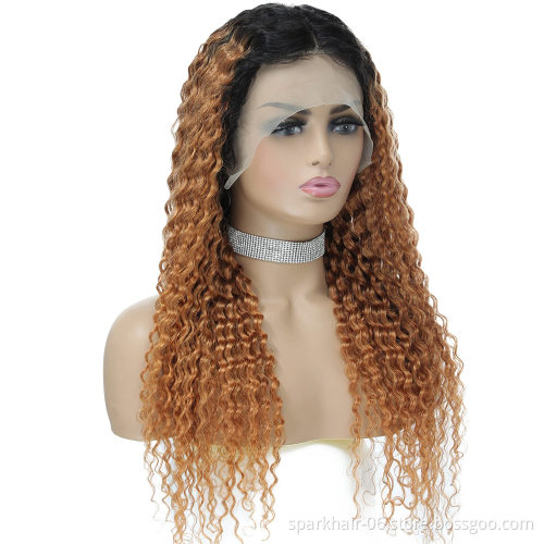 High Quality Brazilian Glueless Transparent Hd 13X6 Frontal Human Hair Curly 360 Full Lace Front Wigs